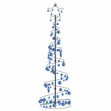  Christmas Tree Light Cone with Baubles 120 LEDs Warm White 180 cm