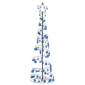  Christmas Tree Light Cone with Baubles 120 LEDs Warm White 180 cm