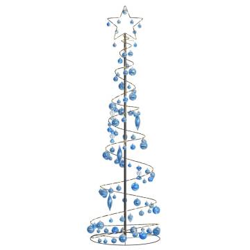  Christmas Tree Light Cone with Baubles 120 LEDs Warm White 180 cm