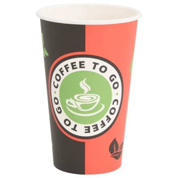  Paper Coffee Cups with Lids 1000 pcs 16oz 400ml