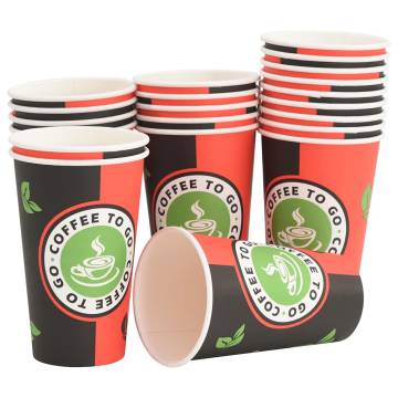  Paper Coffee Cups with Lids 1000 pcs 16oz 400ml