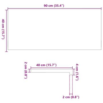  Window Sills 2 pcs Dark Brown 90x40x2 cm Solid Wood Oak