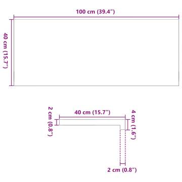  Window Sills 2 pcs Dark Brown 100x40x2 cm Solid Wood Oak