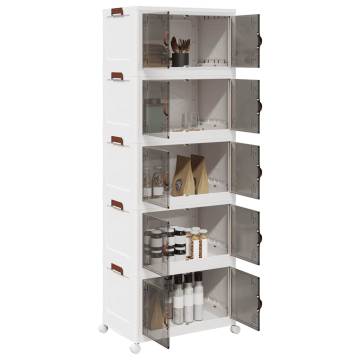  Stackable Storage Box with Wheels 5-Tier 75 L 65x40x179 cm