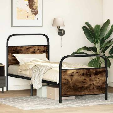  Bed Frame Without Mattress 80x200 cm Smoked Oak Engineered Wood