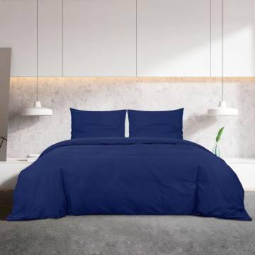  Duvet Cover Set Navy Blue 200x200 cm Cotton