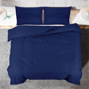  Duvet Cover Set Navy Blue 200x200 cm Cotton