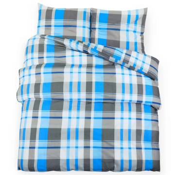  Duvet Cover Set Blue and Grey 140x200 cm Cotton