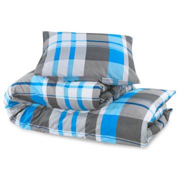  Duvet Cover Set Blue and Grey 140x200 cm Cotton