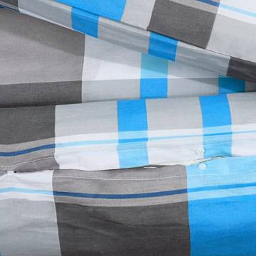  Duvet Cover Set Blue and Grey 140x200 cm Cotton