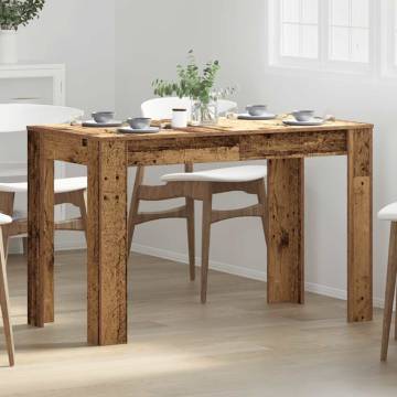  Dining Table Old Wood 120x60x76 cm Engineered Wood