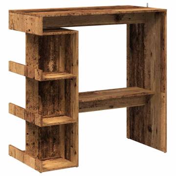  Bar Table with Storage Rack Old Wood 100x48x101.5 cm