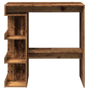  Bar Table with Storage Rack Old Wood 100x48x101.5 cm