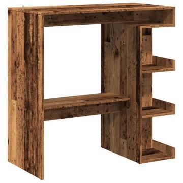  Bar Table with Storage Rack Old Wood 100x48x101.5 cm