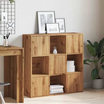  Bookshelf Artisan Oak 90x28x90 cm Engineered Wood