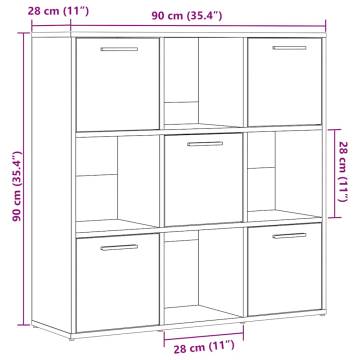  Bookshelf Artisan Oak 90x28x90 cm Engineered Wood