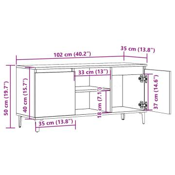  TV Cabinet Artisan Oak 102x35x50 cm Engineered Wood