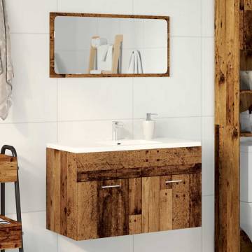  Bathroom Sink Cabinet Old Wood 80x38.5x46 cm Engineered Wood