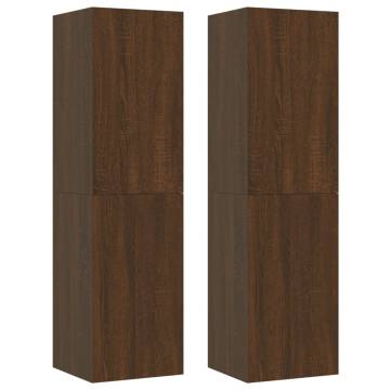 Wall-mounted TV Cabinets 2 pcs Brown Oak 30.5x30x110 cm