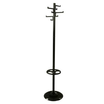 V-Part Standing Coat Rack With 8 Hooks Porcelain Black 178 cm