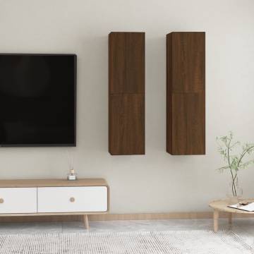 Wall-mounted TV Cabinets 2 pcs Brown Oak 30.5x30x110 cm