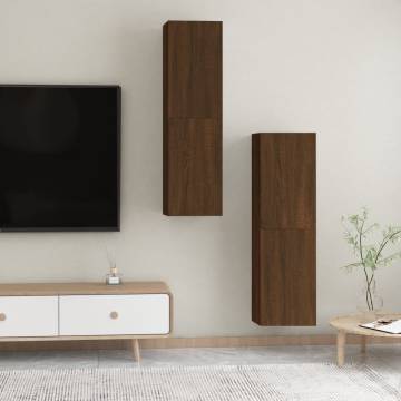 Wall-mounted TV Cabinets 2 pcs Brown Oak 30.5x30x110 cm