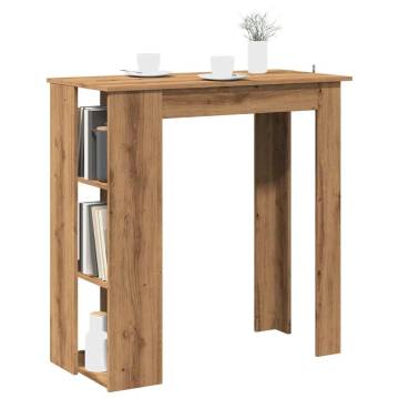  Bar Table with Shelf Artisan Oak 102x50x103.5 cm Engineered Wood