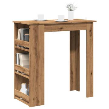  Bar Table with Storage Rack Artisan Oak 102x50x103.5 cm