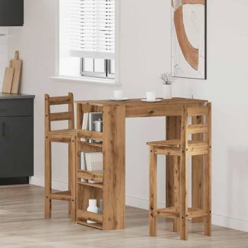  Bar Table with Storage Rack Artisan Oak 102x50x103.5 cm