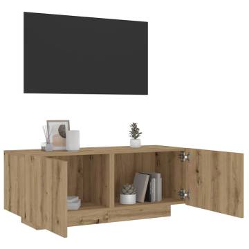  TV Cabinet with LED Lights Artisan Oak 100x35x40 cm Engineered Wood