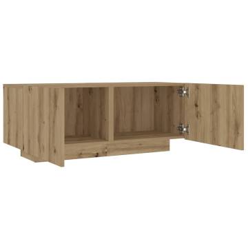  TV Cabinet with LED Lights Artisan Oak 100x35x40 cm Engineered Wood