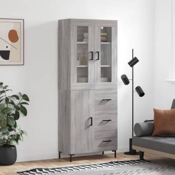  Highboard Grey Sonoma 69.5x34x180 cm Engineered Wood