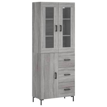  Highboard Grey Sonoma 69.5x34x180 cm Engineered Wood