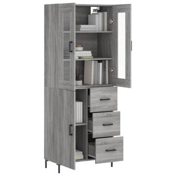  Highboard Grey Sonoma 69.5x34x180 cm Engineered Wood