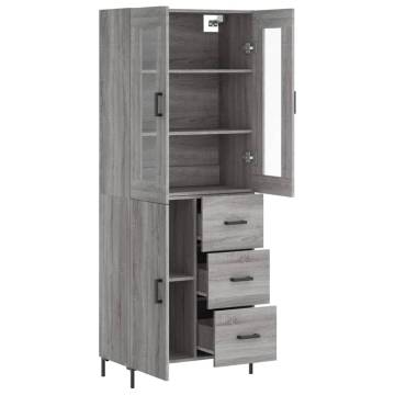  Highboard Grey Sonoma 69.5x34x180 cm Engineered Wood