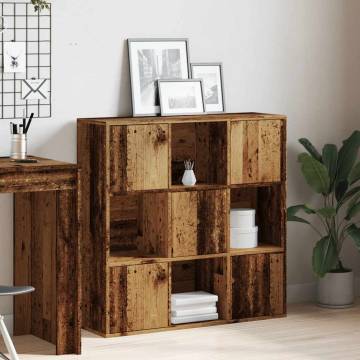  Bookshelf Old Wood 90x28x90 cm Engineered Wood