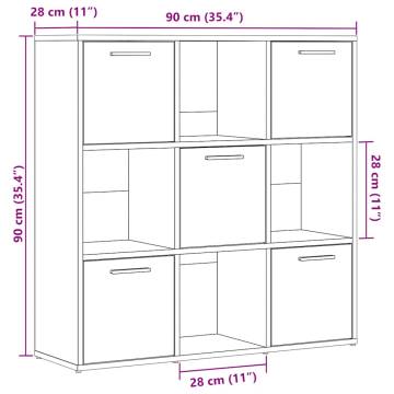  Bookshelf Old Wood 90x28x90 cm Engineered Wood