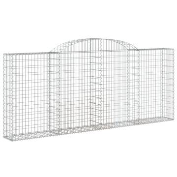 Arched Gabion Baskets 9 pcs 300x30x120/140 cm Galvanised Iron