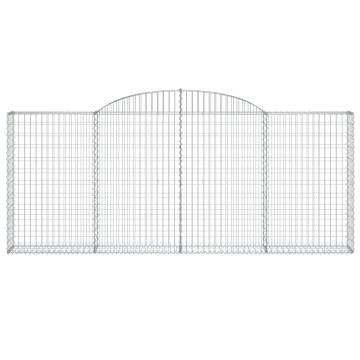 Arched Gabion Baskets 9 pcs 300x30x120/140 cm Galvanised Iron