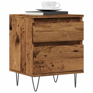  Bedside Cabinets 2 pcs Old Wood 40x35x50 cm Engineered Wood