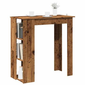  Bar Table with Shelf Old Wood 102x50x103.5 cm Engineered Wood