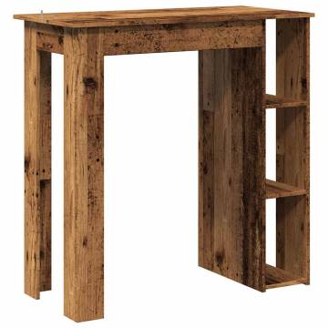  Bar Table with Shelf Old Wood 102x50x103.5 cm Engineered Wood