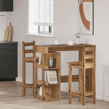  Bar Table with Storage Rack Artisan Oak 100x50x101.5 cm