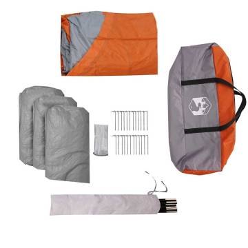  Family Tent Dome 8-Person Grey and Orange Waterproof