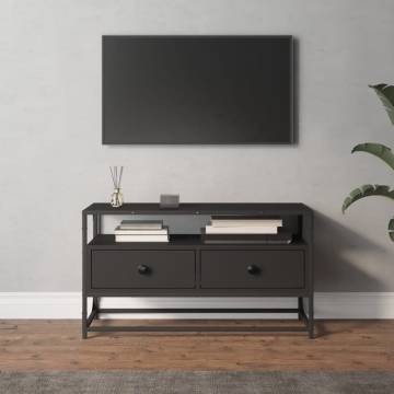  TV Cabinet Black 80x35x45 cm Engineered Wood