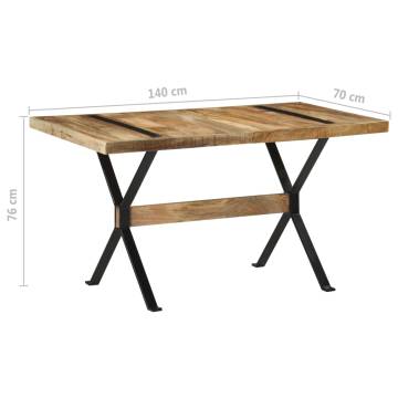  Dining Table 140x70x76 cm Rough Mango Wood