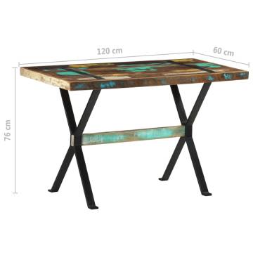  Dining Table 120x60x76 cm Solid Reclaimed Wood