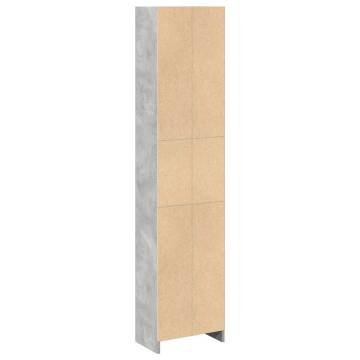  Bookcase Concrete Grey 40x24x176 cm Engineered Wood