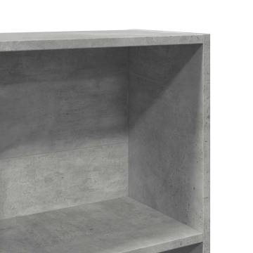  Bookcase Concrete Grey 40x24x176 cm Engineered Wood