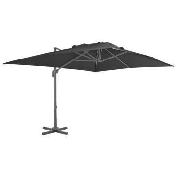  Cantilever Garden Parasol with Aluminium Pole 4x3 m Black